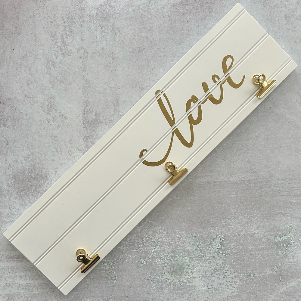 Love Wooden Plank Art & Photo Clip Wall Decor